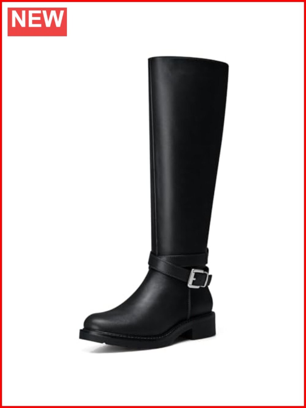 Wide Calf Knee High Boots Low Heel Flat Comfortable Pull On Women's